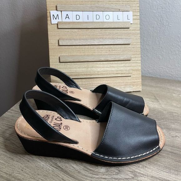 The Spanish Sandal Co Shoes The Spanish Sandal Co Black Napa